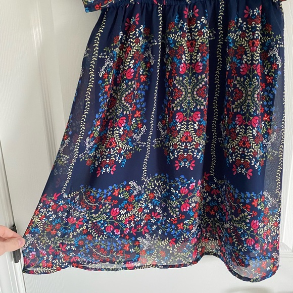 Navy blue and red summer dress - Picture 5 of 8